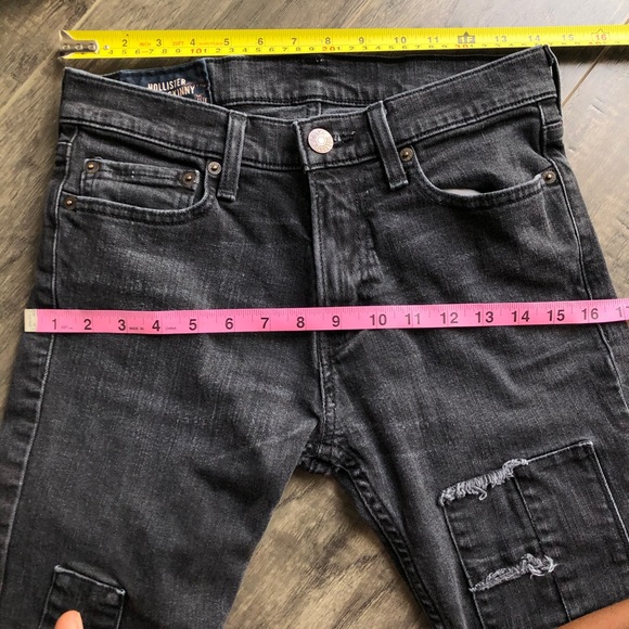 Dark Wash Patchwork Hollister Jeans - Picture 5 of 8